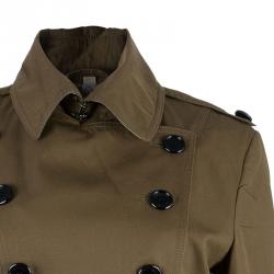 مملوكة مسبقًا Burberry Khaki Cotton-Gabardine Trenchcoat S