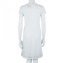 Pre Owned Burberry White Lace Dress M