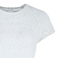 Pre Owned Burberry White Lace Dress M