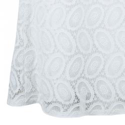 Pre Owned Burberry White Lace Dress M