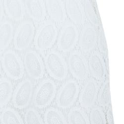 Pre Owned Burberry White Lace Dress M