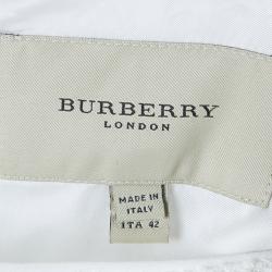 Pre Owned Burberry White Lace Dress M