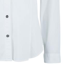 Pre Owned Burberry White Cotton Nova Check Cuff Shirt M