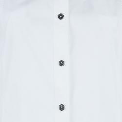 Pre Owned Burberry White Cotton Nova Check Cuff Shirt M