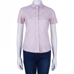 مملوكة مسبقًا Burberry Pink NovaCheck Blouse S