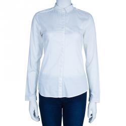 Pre Owned قميص بربري قطن أبيض XS