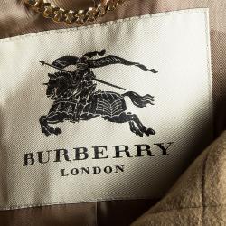 Pre Owned Burberry Beige Cashmere Tailored Coat M