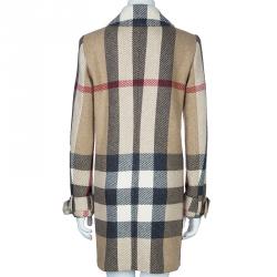 Pre Owned معطف بربري نوفاتشيك صوف بيج M