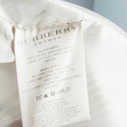 Pre Owned معطف بربري نوفاتشيك صوف بيج M