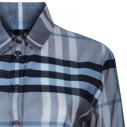 Pre Owned قميص بربري نوفاتشيك أكمام طويلة رصاصي M