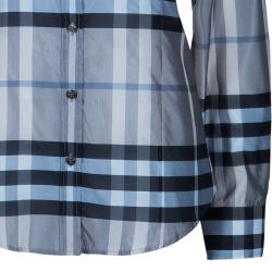 Pre Owned قميص بربري نوفاتشيك أكمام طويلة رصاصي M