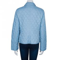Pre Owned Burberry Baby Blue Quilted Jacket L