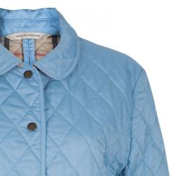 Pre Owned Burberry Baby Blue Quilted Jacket L