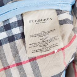 Pre Owned Burberry Baby Blue Quilted Jacket L