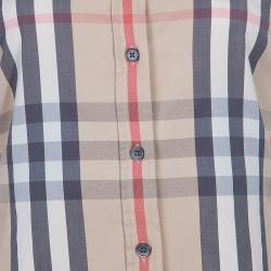 Pre Owned Burberry Beige Novacheck Cotton Long Sleeve shirt M