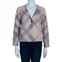Pre Owned Burberry Brit Novacheck Zip Front Cardigan XL