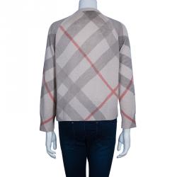 Pre Owned Burberry Brit Novacheck Zip Front Cardigan XL