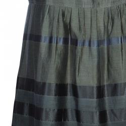 Pre Owned Burberry Olive Green Babydoll Dress S