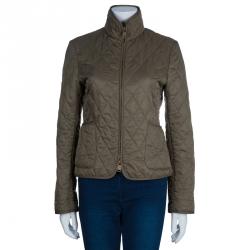 Burberry Olive Green Diamond Quilted Jacket S Burberry | TLC