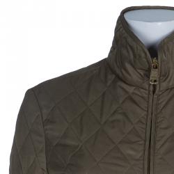 Pre Owned جاكيت بربري أخضر زيتوني مبطن بنمط ماسي S