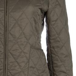 Pre Owned جاكيت بربري أخضر زيتوني مبطن بنمط ماسي S