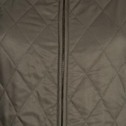 Pre Owned جاكيت بربري أخضر زيتوني مبطن بنمط ماسي S