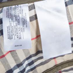 Pre Owned جاكيت بربري أخضر زيتوني مبطن بنمط ماسي S