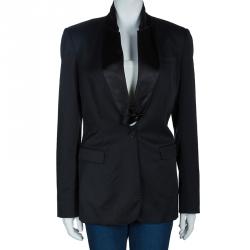 مملوكة مسبقًا جاكيت بليزر بربري برورسم أسود مفصل L