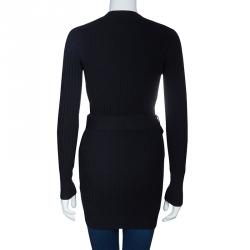 Pre Owned Burberry Black Ribbed Cashmere Cardigan S