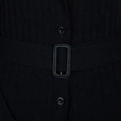 Pre Owned Burberry Black Ribbed Cashmere Cardigan S