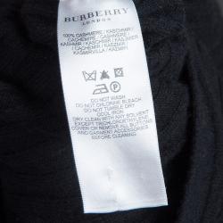 Pre Owned Burberry Black Ribbed Cashmere Cardigan S