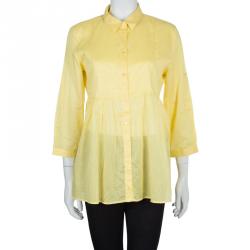 Pre Owned توب بربري بيبي دول قطن أصفر L