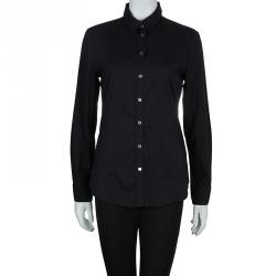 Pre Owned Burberry Black Long Sleeve Cotton Shirt M