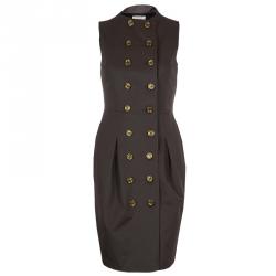 Pre Owned Burberry Olive Green Fitted Dress S
