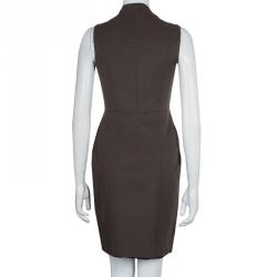 Pre Owned Burberry Olive Green Fitted Dress S