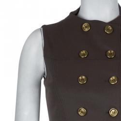 Pre Owned Burberry Olive Green Fitted Dress S