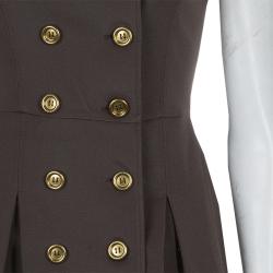 Pre Owned Burberry Olive Green Fitted Dress S
