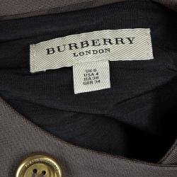 Pre Owned Burberry Olive Green Fitted Dress S