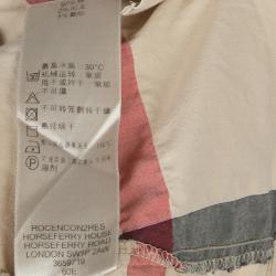 Pre Owned Burberry Beige Novacheck Button Down Cotton Shirt S