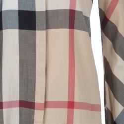 Pre Owned Burberry Beige Novacheck Long Sleeve Button Down Cotton Shirt S