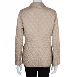 Pre Owned Burberry Beige Diamond Quilted Jacket S