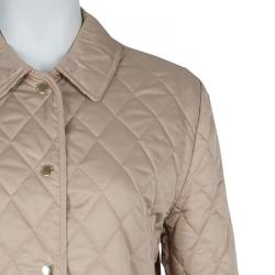 Pre Owned Burberry Beige Diamond Quilted Jacket S