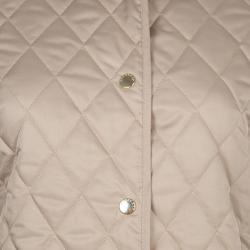 Pre Owned Burberry Beige Diamond Quilted Jacket S