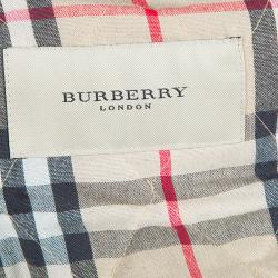 Pre Owned Burberry Beige Diamond Quilted Jacket S