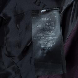 Pre Owned معطف بربري بحزام ياقة كروشيه مزينة بالخرز بنفسجي S