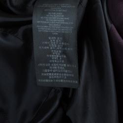 Pre Owned معطف بربري بحزام ياقة كروشيه مزينة بالخرز بنفسجي S