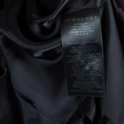 Pre Owned معط ف بربري بحزام ياقة كروشيه مزينة بالخرز بنفسجي S