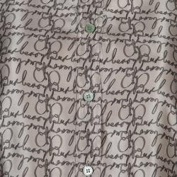 Pre Owned بلوزة بربري بأزرار أمامية حرير رصاصي L