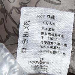 Pre Owned بلوزة بربري بأزرار أمامية حرير رصاصي L