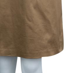 Pre Owned Burberry Brown Studded Neck Detail Short Sleeve Dress S